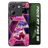 Electroplated Geometric Marble Poco M7 Pro 5G Glass Back Cover Online
