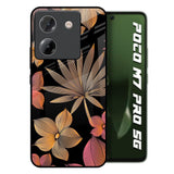 Lines Pattern Flowers Poco M7 Pro 5G Glass Back Cover Online