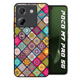 Multicolor Mandala Poco M7 Pro 5G Glass Back Cover Online