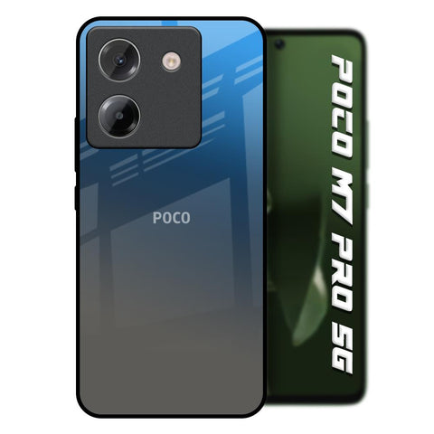Blue Grey Ombre Poco M7 Pro 5G Glass Back Cover Online
