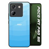 Wavy Blue Pattern Poco M7 Pro 5G Glass Back Cover Online