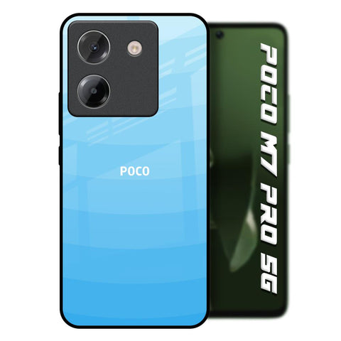 Wavy Blue Pattern Poco M7 Pro 5G Glass Back Cover Online