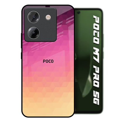 Geometric Pink Diamond Poco M7 Pro 5G Glass Back Cover Online
