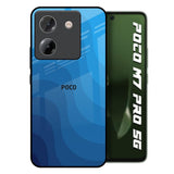 Blue Wave Abstract Poco M7 Pro 5G Glass Back Cover Online