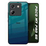 Green Triangle Pattern Poco M7 Pro 5G Glass Back Cover Online