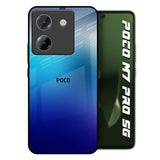 Blue Rhombus Pattern Poco M7 Pro 5G Glass Back Cover Online