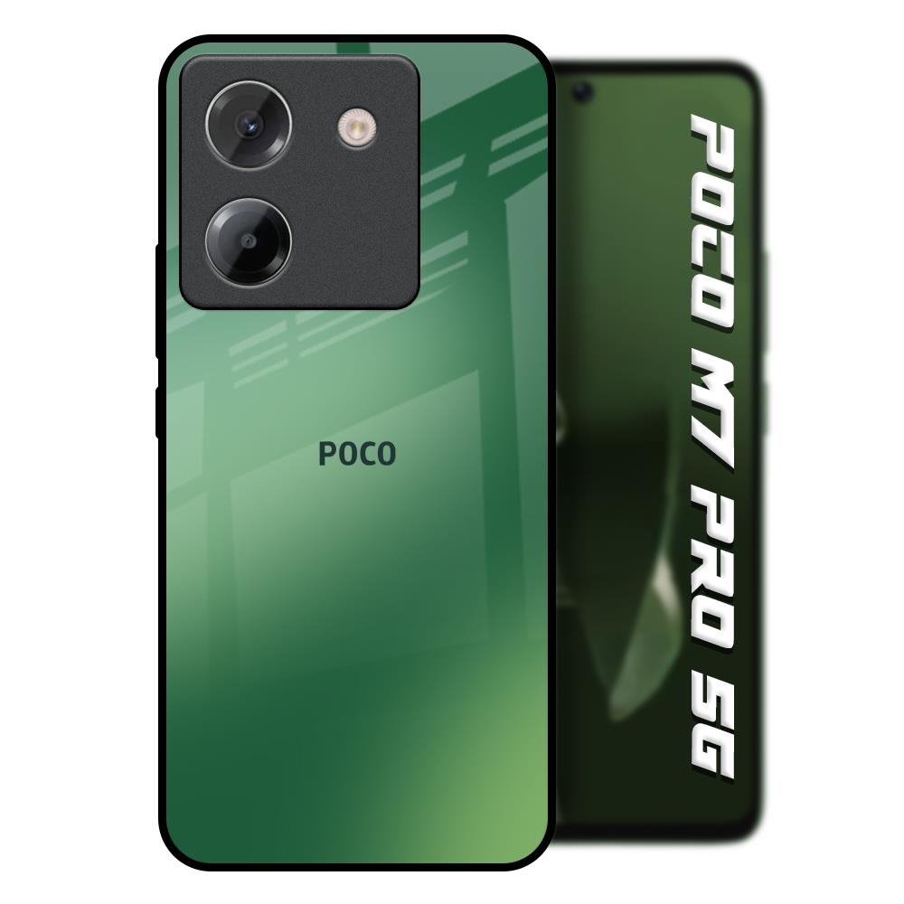 Green Grunge Texture Poco M7 Pro 5G Glass Back Cover Online