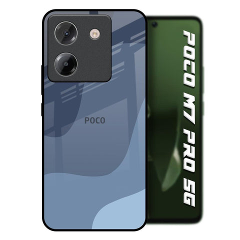 Navy Blue Ombre Poco M7 Pro 5G Glass Back Cover Online