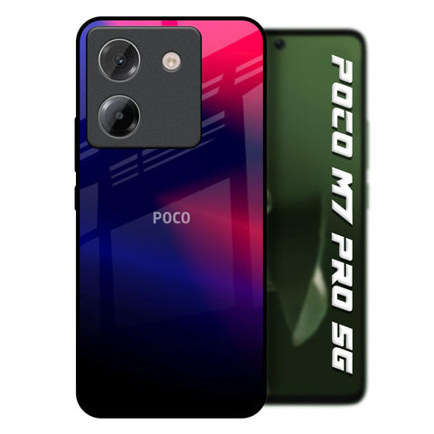 Blue Ombre Poco M7 Pro 5G Glass Back Cover Online