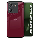 Classic Burgundy Poco M7 Pro 5G Glass Back Cover Online