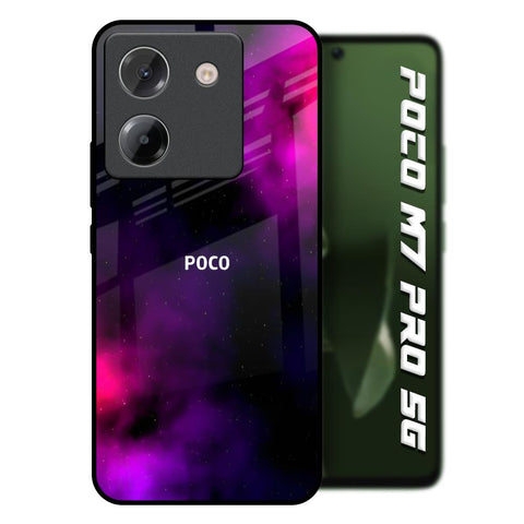 Pink Galaxy Poco M7 Pro 5G Glass Back Cover Online