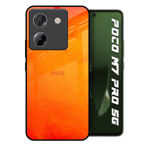 Tangy Orange Poco M7 Pro 5G Glass Back Cover Online