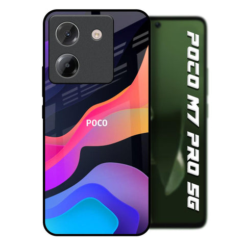 Colorful Fluid Poco M7 Pro 5G Glass Back Cover Online