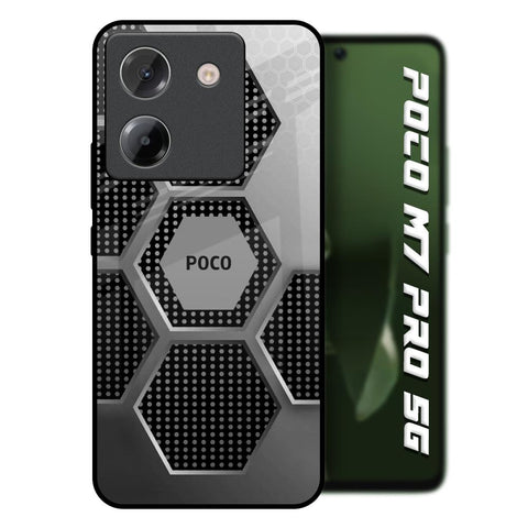Hexagon Style Poco M7 Pro 5G Glass Back Cover Online