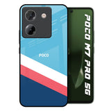 Pink & White Stripes Poco M7 Pro 5G Glass Back Cover Online