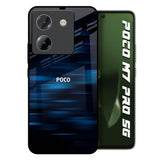 Blue Rough Abstract Poco M7 Pro 5G Glass Back Cover Online