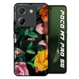 Flowers & Butterfly Poco M7 Pro 5G Glass Back Cover Online