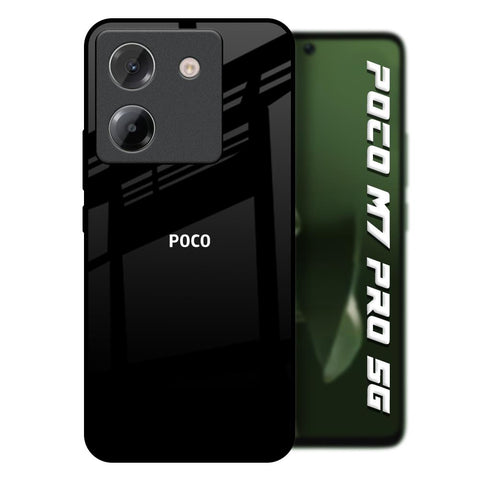 Jet Black Poco M7 Pro 5G Glass Back Cover Online