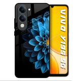 Half Blue Flower Vivo Y19s 5G Glass Back Cover Online