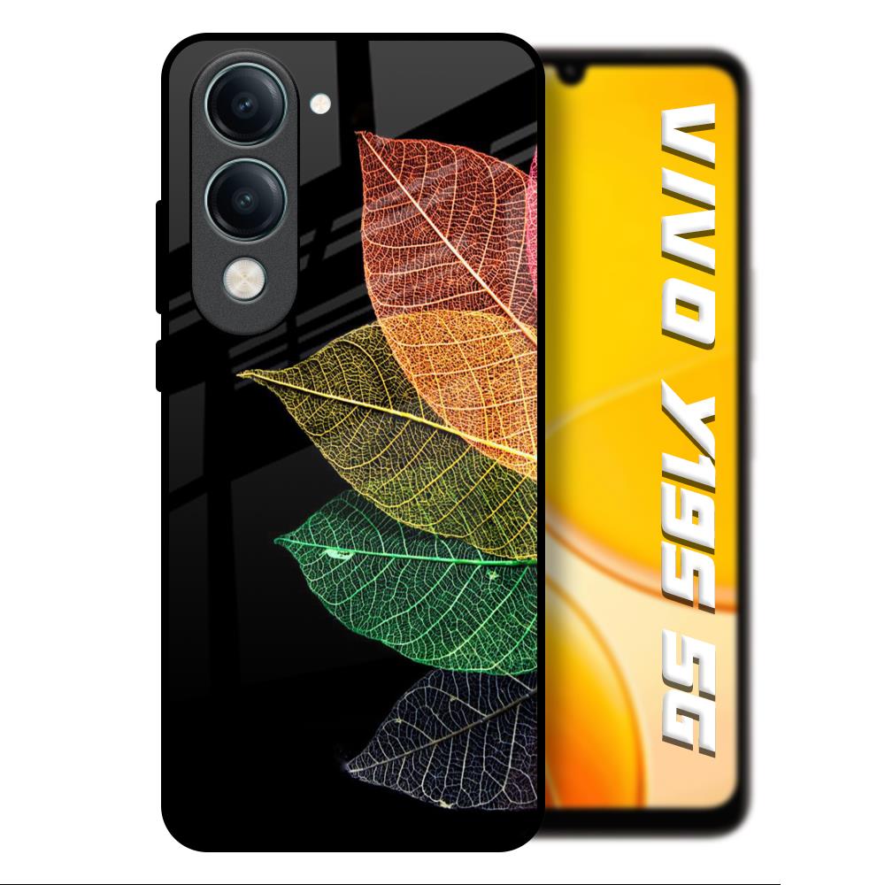 Colorful Leaves Vivo Y19s 5G Glass Back Cover Online