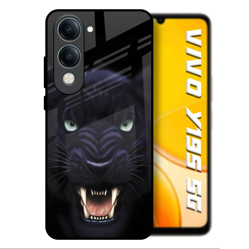 Angry Black Tiger Vivo Y19s 5G Glass Back Cover Online