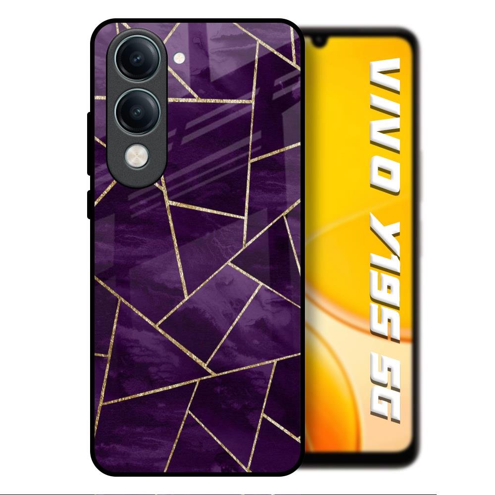 Geometric Purple Vivo Y19s 5G Glass Back Cover Online