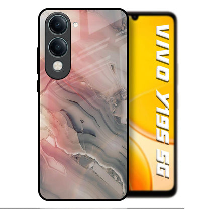 Pink And Grey Marble Vivo Y19s 5G Glass Back Cover Online