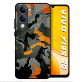 Camouflage Orange Vivo Y19s 5G Glass Back Cover Online