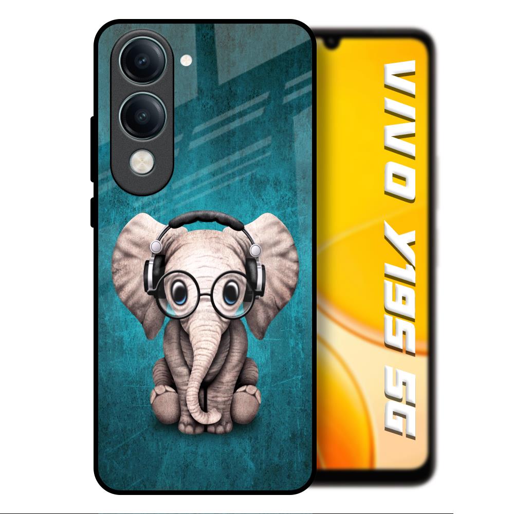 Adorable Baby Elephant Vivo Y19s 5G Glass Back Cover Online