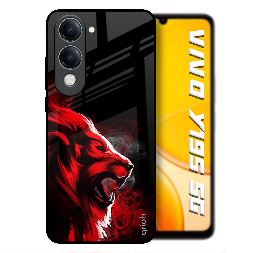 Red Angry Lion Vivo Y19s 5G Glass Back Cover Online