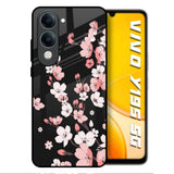 Black Cherry Blossom Vivo Y19s 5G Glass Back Cover Online