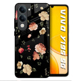 Black Spring Floral Vivo Y19s 5G Glass Back Cover Online