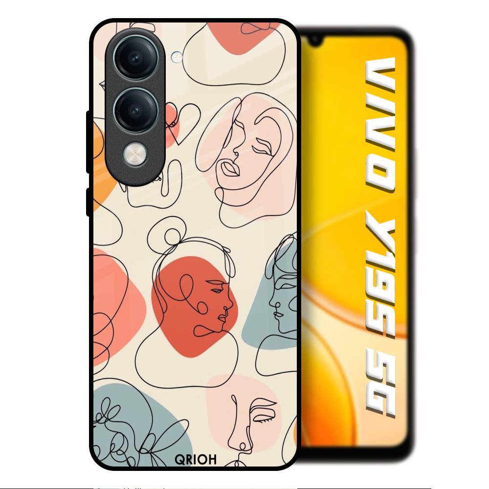 Abstract Faces Vivo Y19s 5G Glass Back Cover Online