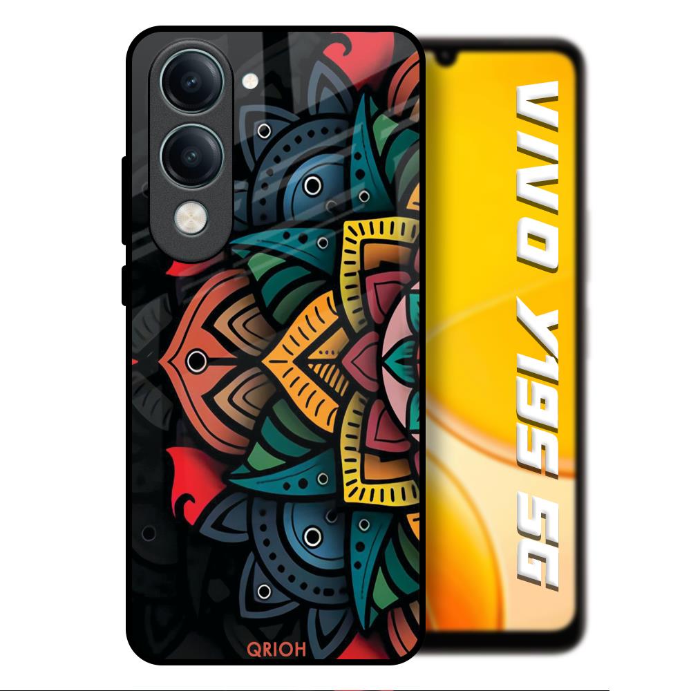 Retro Gorgeous Flower Vivo Y19s 5G Glass Back Cover Online