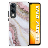 Pink & Gold Gllitter Marble Vivo Y19s 5G Glass Back Cover Online