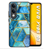 Turquoise Geometrical Marble Vivo Y19s 5G Glass Back Cover Online