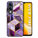 Purple Rhombus Marble Vivo Y19s 5G Glass Back Cover Online