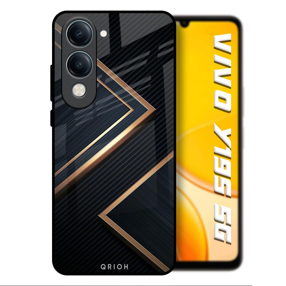 Sleek Golden & Navy Vivo Y19s 5G Glass Back Cover Online