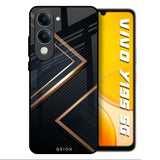 Sleek Golden & Navy Vivo Y19s 5G Glass Back Cover Online