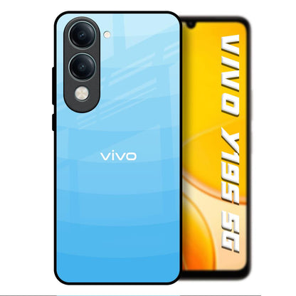 Wavy Blue Pattern Vivo Y19s 5G Glass Back Cover Online