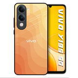 Orange Curve Pattern Vivo Y19s 5G Glass Back Cover Online