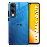 Blue Wave Abstract Vivo Y19s 5G Glass Back Cover Online