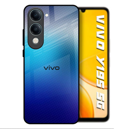 Blue Rhombus Pattern Vivo Y19s 5G Glass Back Cover Online