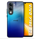 Blue Rhombus Pattern Vivo Y19s 5G Glass Back Cover Online