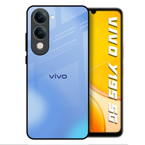 Vibrant Blue Texture Vivo Y19s 5G Glass Back Cover Online