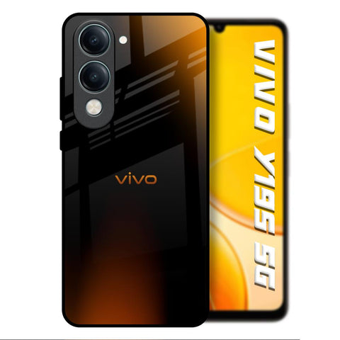 Orange Black Fusion Vivo Y19s 5G Glass Back Cover Online