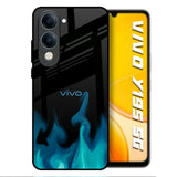 Teal Flames Vivo Y19s 5G Glass Back Cover Online
