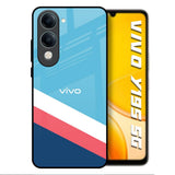 Pink & White Stripes Vivo Y19s 5G Glass Back Cover Online