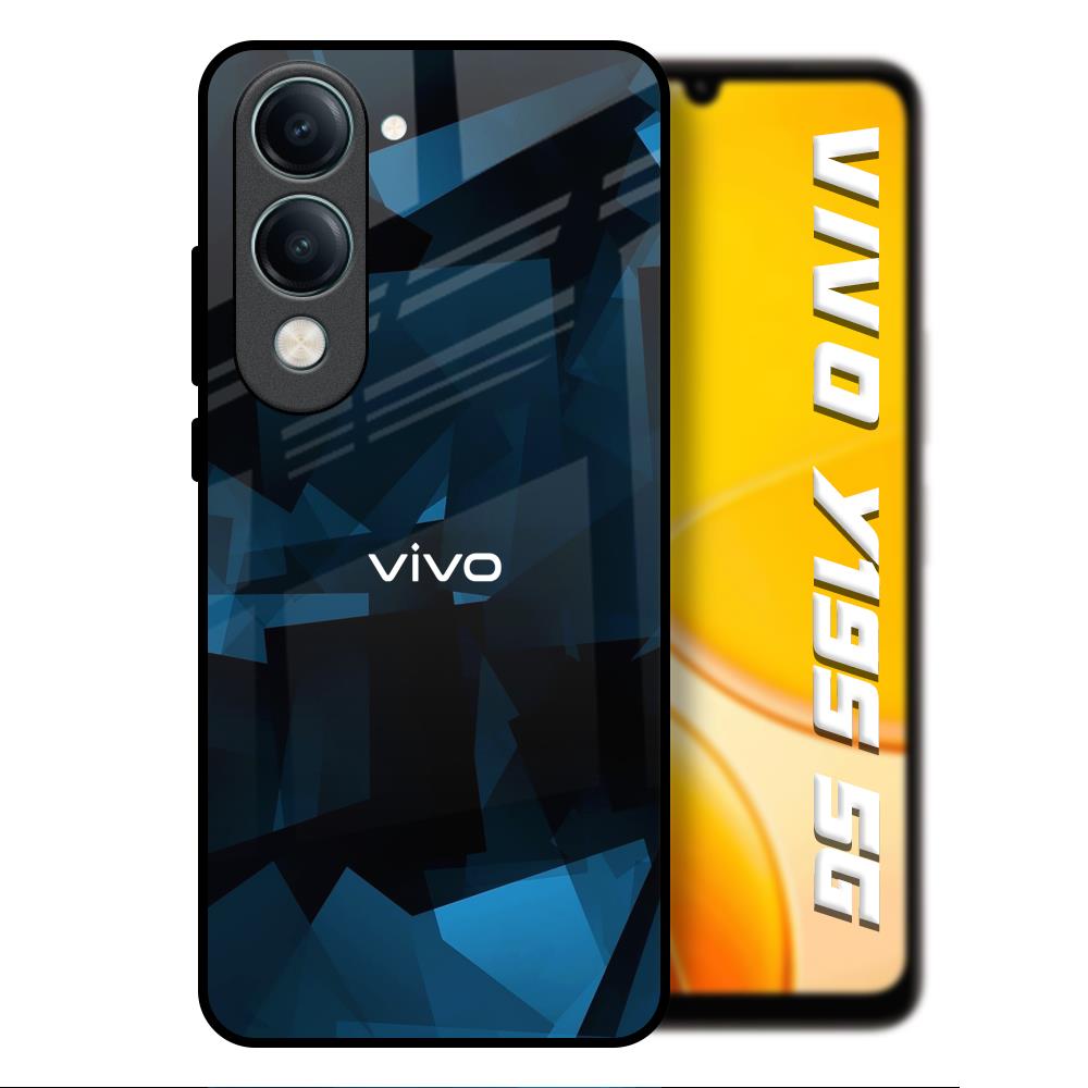 Polygonal Blue Box Vivo Y19s 5G Glass Back Cover Online