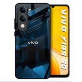 Polygonal Blue Box Vivo Y19s 5G Glass Back Cover Online